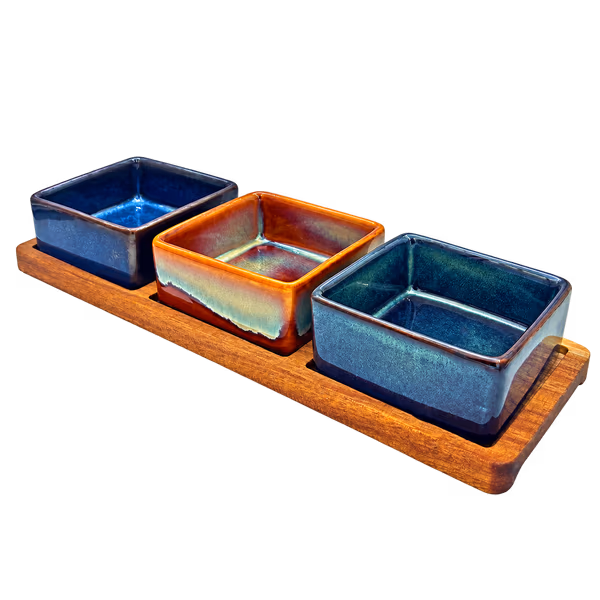 Elements Square Snack Bowls — Set of 3